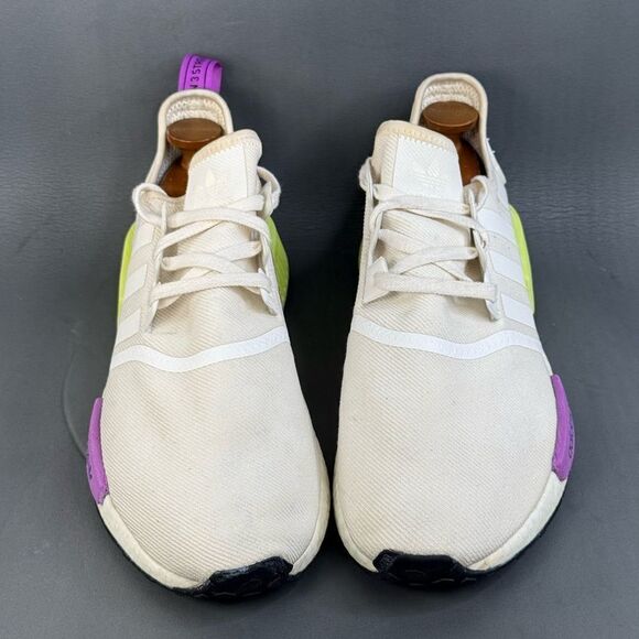 Adidas NMD R1 Chalk White Semi Solar Yellow sneaker shoes men’s size 13 - Picture 2 of 8